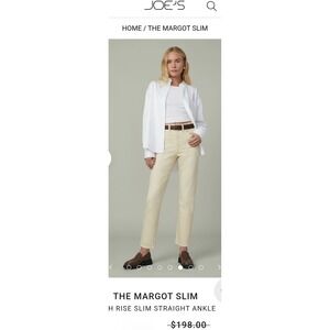 JOES Jeans The OG‎ Ecru Cream Straight Ankle Slim Fit Women's Size 28